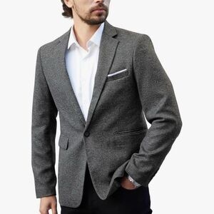 NWT, Mage Male,Men's Sport Coat Blazer Classic Fit, Button, Small, Dark Gray